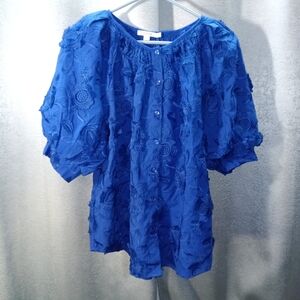 Purple Embroidered Top